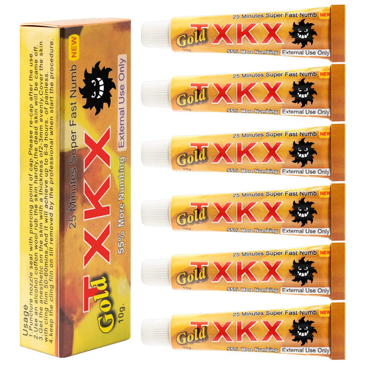 Tattoo External Cream Painless Tattoo Cream 6-8 Hours Local External Painless Relief Cream for Tattoos Waxing Microneedling Lecithin External Cream（6pcs ）